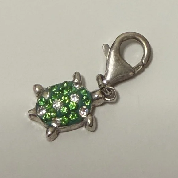 925 sterling silver Green  Turtle Charm - Picture 4 of 6